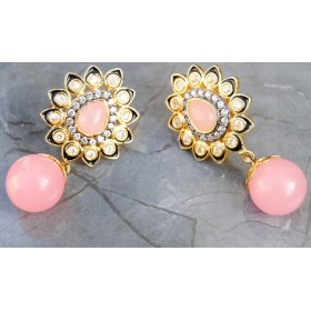PINK FLORAL DROP EARRINGS
